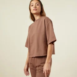 MONROW 90's Classic Sweatshirt Tee DUSTYCOCOA Flash Sale